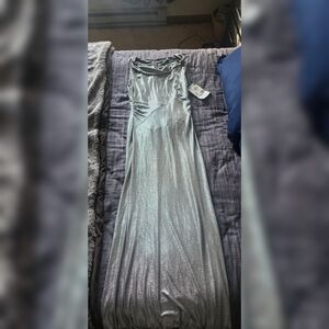 RALPH LAUREN Elegant Silver Gown NWT